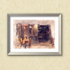 "Atmosphère de Paris: Bistrot Immortalato nell'Arte dell'Acquerello"